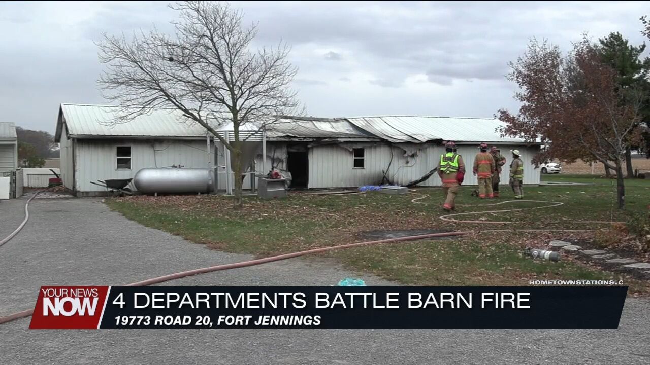 Four departments battle barn fire in Putnam County